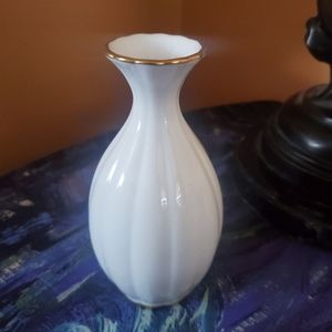 Christian Dior art de la table Ivory 24K Gold trim small Vase